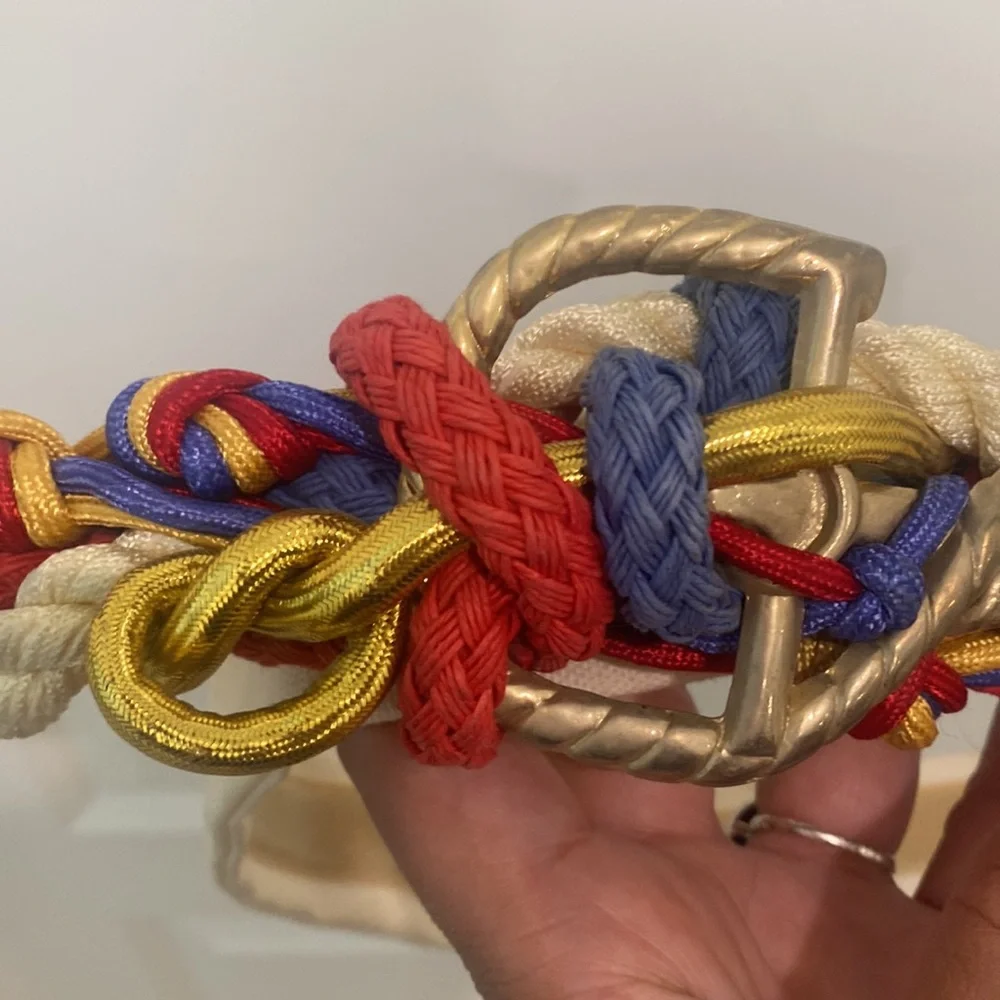 Vintage Carolyn Tanner Designs Inc. Atlanta, GA Anchor Braided Ajustable Belt